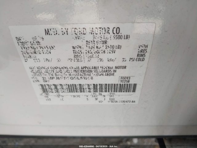 2LMPJ6KR7GBL59266 Lincoln Mkx Select