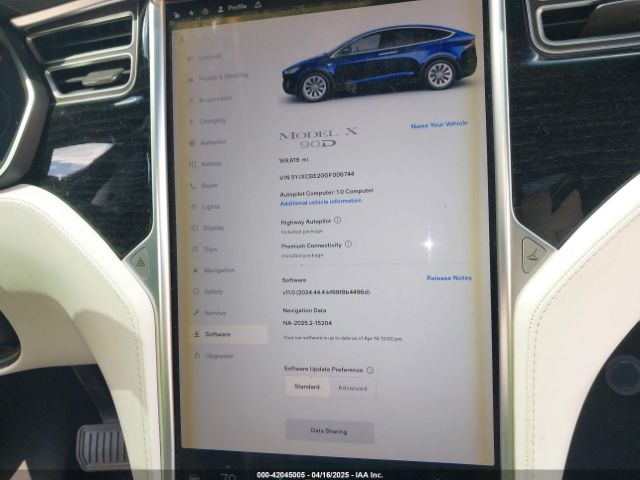 5YJXCBE20GF006744 Tesla Model X 60d/70d/75d/90d/p100d