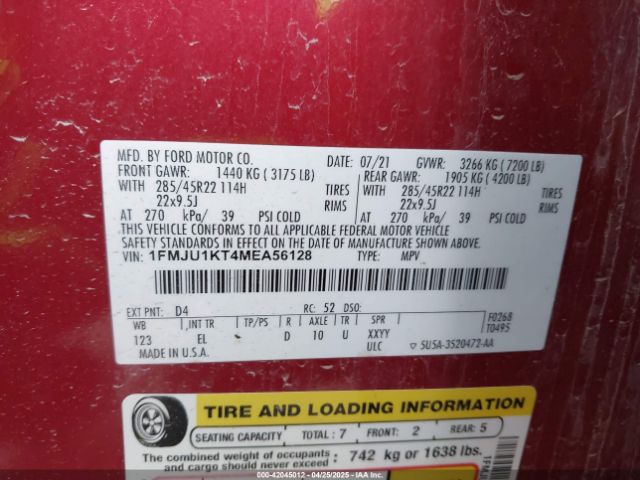 2021 FORD EXPEDITION 1FMJU1KT4MEA56128 Photo 8