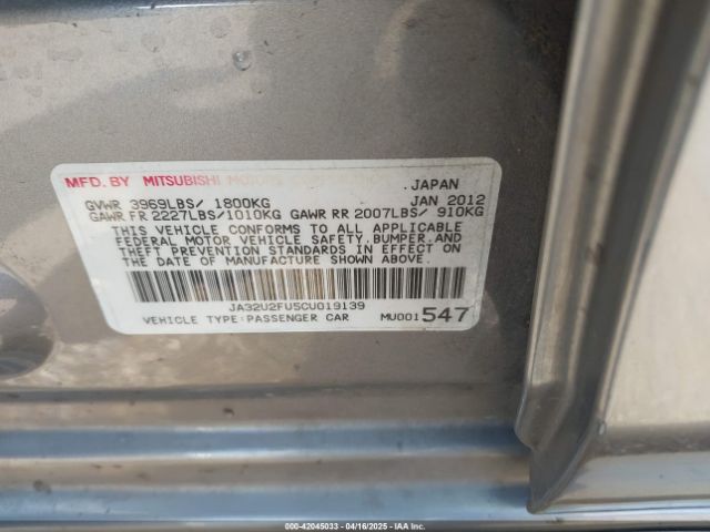 2012 MITSUBISHI LANCER JA32U2FU5CU019139 Photo 8