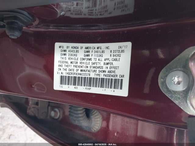 1HGCR3F83HA032076 Honda Accord Ex-l V6