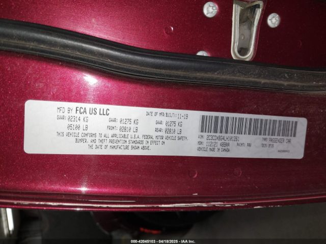 2C3CDXBG4LH101261 Dodge Charger Sxt Rwd