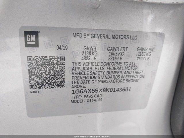 1G6AX5SX8K0143601 Cadillac CTS LUXURY