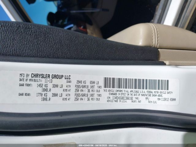 1C4RDHDG8EC366182 Dodge DURANGO LIMITED