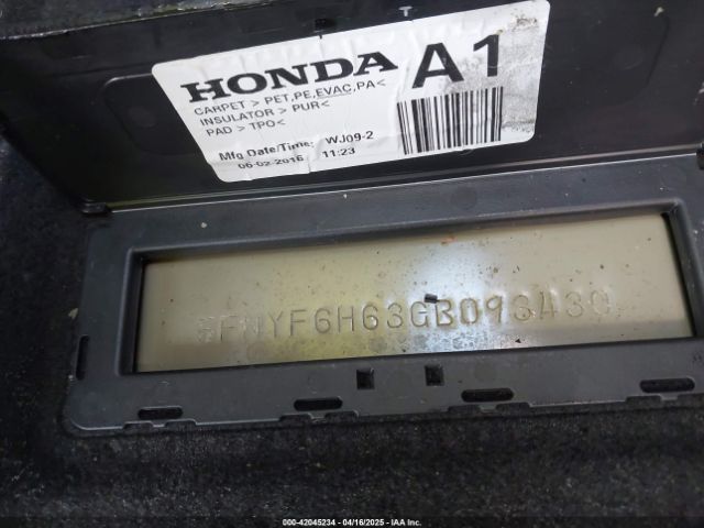 5FNYF6H63GB093430 Honda Pilot Ex-l