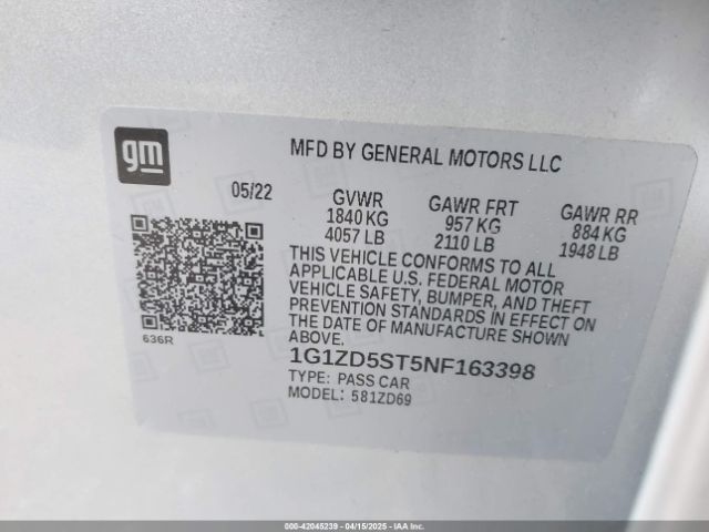 2022 CHEVROLET MALIBU 1G1ZD5ST5NF163398 Photo 8