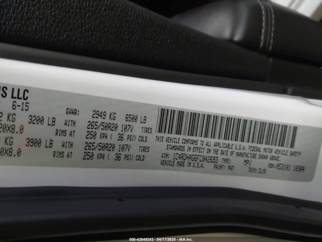 1C4RDHAG6FC842693 Dodge Durango Sxt
