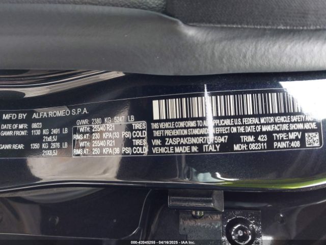 2024 ALFA ROMEO STELVIO ZASPAKBN0R7D75947 Photo 8