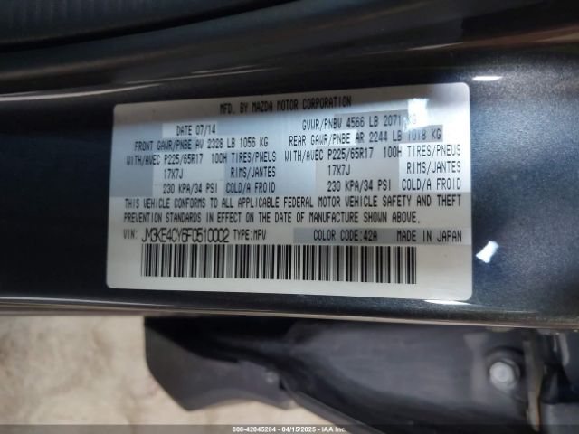 JM3KE4CY6F0510002 Mazda Cx-5 Touring
