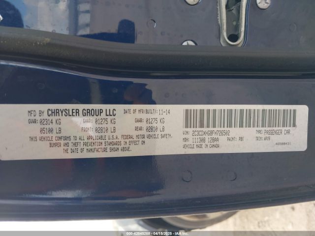 2C3CDXHG8FH726502 Dodge Charger Sxt