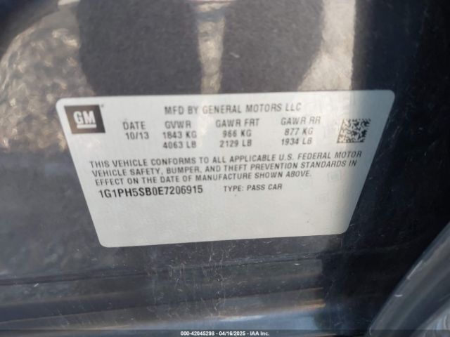 1G1PH5SB0E7206915 Chevrolet Cruze Eco Auto