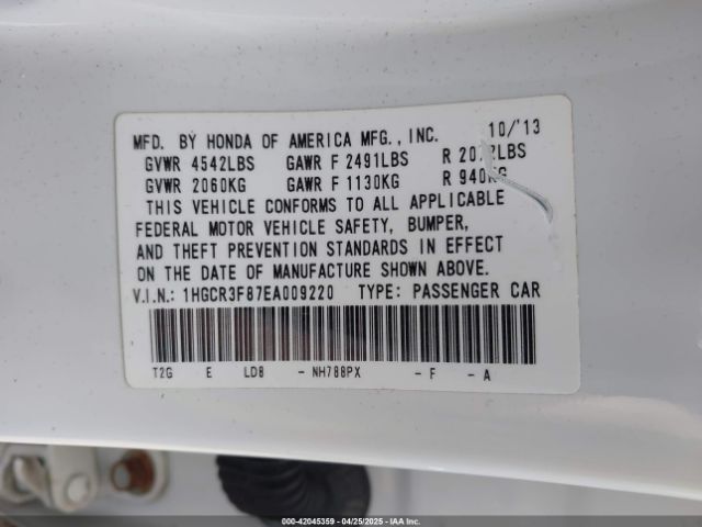 1HGCR3F87EA009220 Honda Accord Ex-l V-6