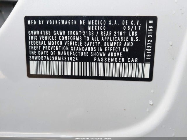 Volkswagen 1.4 tsi 2017 3VWDB7AJ9HM381624 Image 9