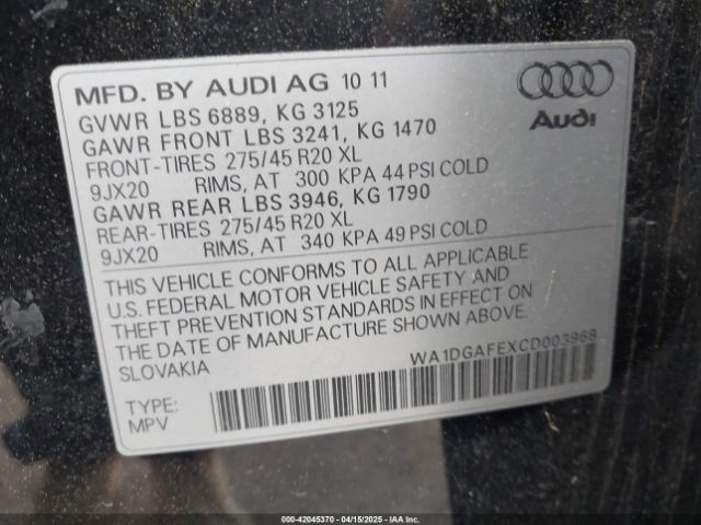2012 AUDI Q7 WA1DGAFEXCD003968 Photo 8