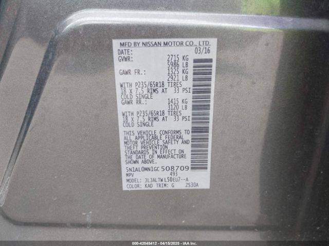 5N1AL0MN1GC508709 Infiniti QX60
