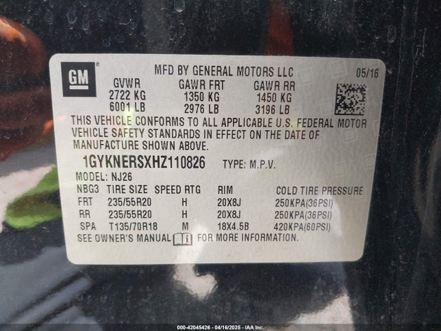2017 CADILLAC XT5 1GYKNERSXHZ110826 Photo 8