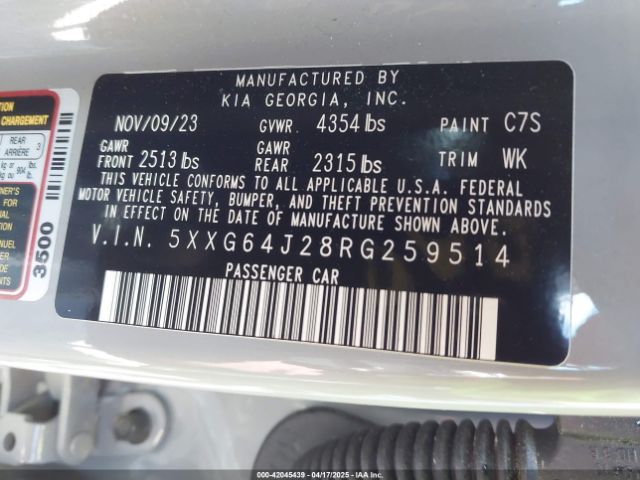 5XXG64J28RG259514 KIA K5 Gt-line