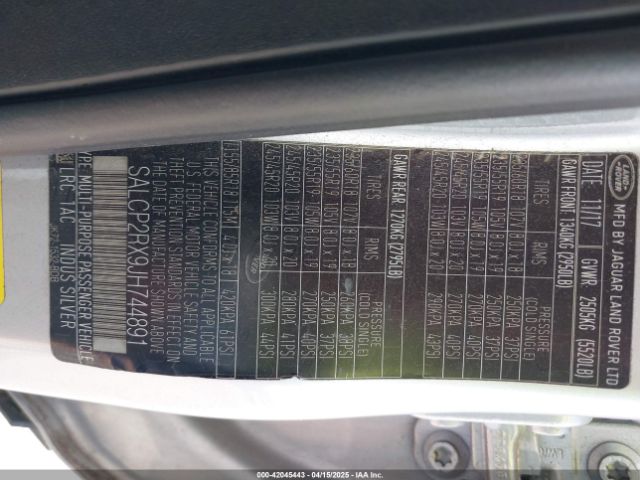 SALCP2RX9JH744891 Land Rover Discovery Sport Se