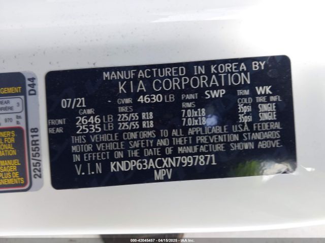 KNDP63ACXN7997871 KIA Sportage Nightfall Edition