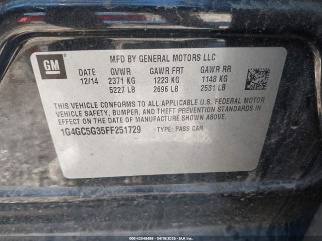 1G4GC5G35FF251729 Buick Lacrosse Leather