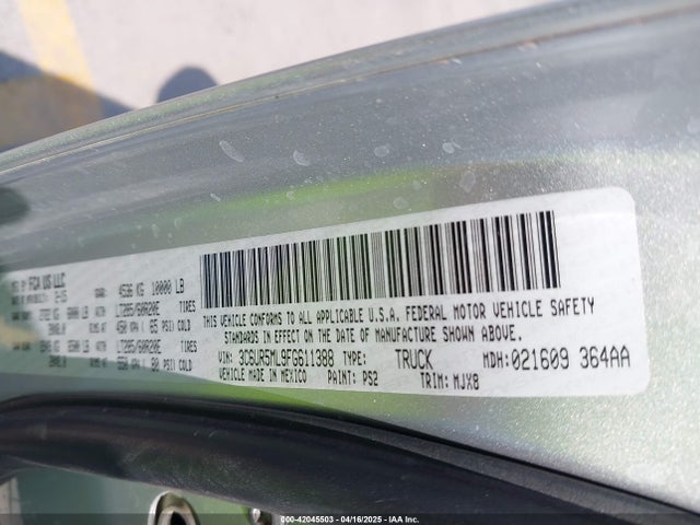 RAM 2500 2015 3C6UR5ML9FG611388 Image 9