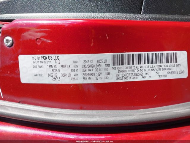 2018 CHRYSLER PACIFICA 2C4RC1FG7JR353481 Photo 8