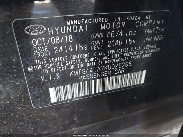KMTG44LA7KU026266 Genesis G70 2.0t Advanced