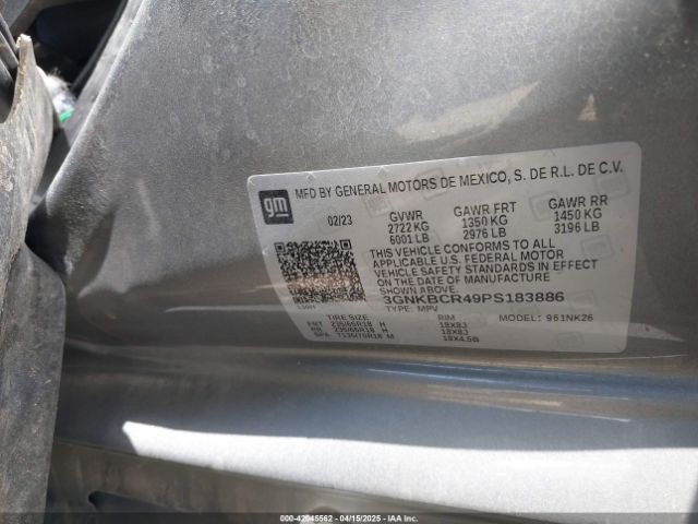 3GNKBCR49PS183886 Chevrolet Blazer Fwd 2lt