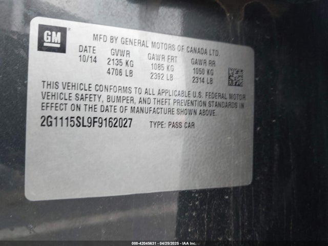 2G1115SL9F9162027 Chevrolet IMPALA 1LT