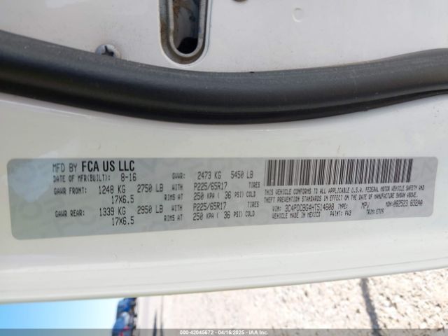 3C4PDCBG4HT514608 Dodge Journey Sxt