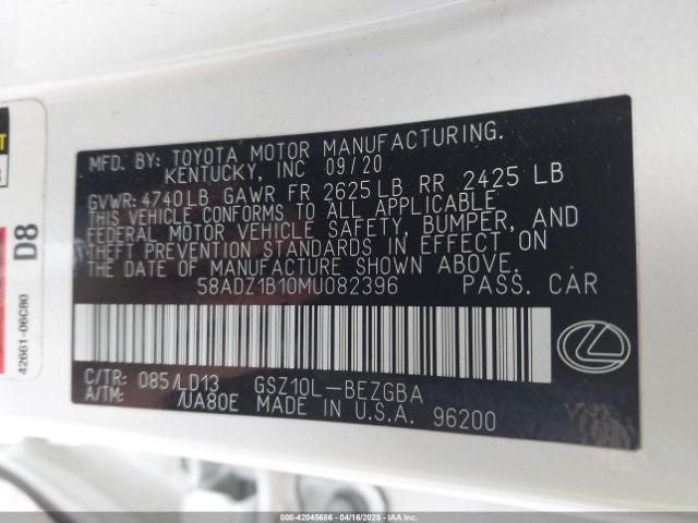 58ADZ1B10MU082396 Lexus ES 350