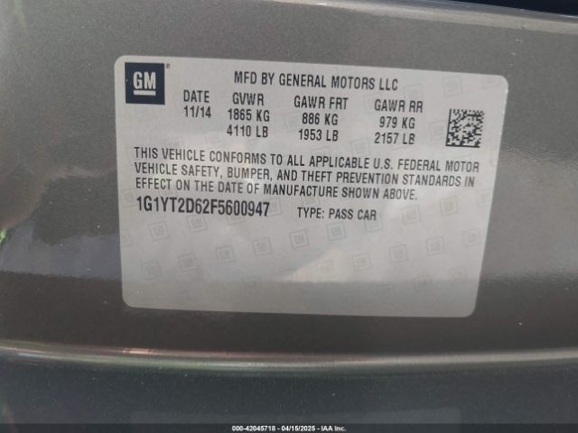2015 CHEVROLET CORVETTE 1G1YT2D62F5600947 Photo 8