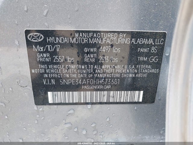 5NPE34AF0HH573681 Hyundai Sonata Sport