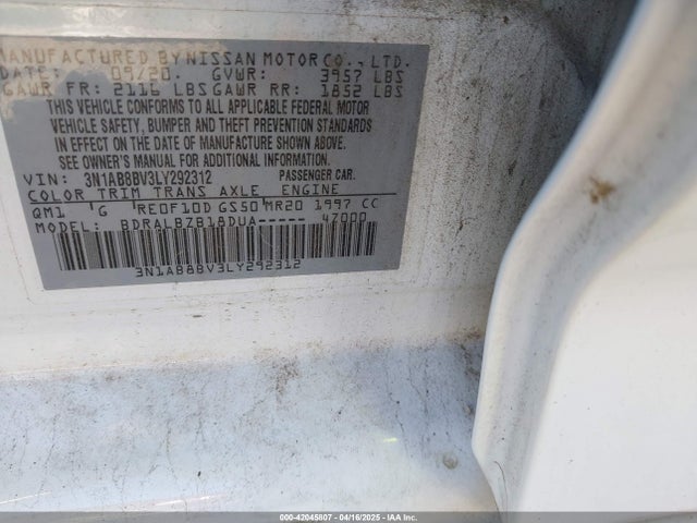 Nissan Sentra S Xtronic Cvt 2020 3N1AB8BV3LY292312 Image 9