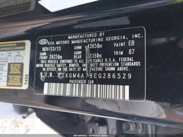 5XXGM4A78EG286529 KIA Optima Lx