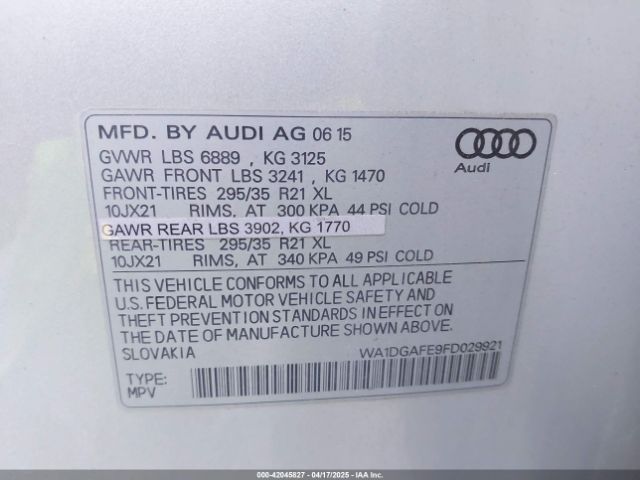 2015 AUDI Q7 WA1DGAFE9FD029921 Photo 8
