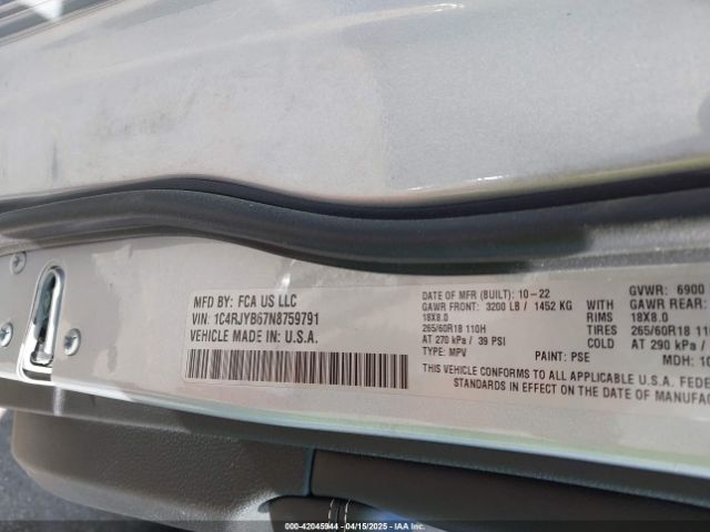 1C4RJYB67N8759791 Jeep Grand Cherokee 4xe Limited 4x4
