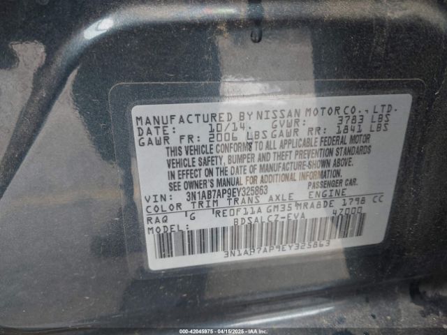 3N1AB7AP9EY325863 Nissan SENTRA S
