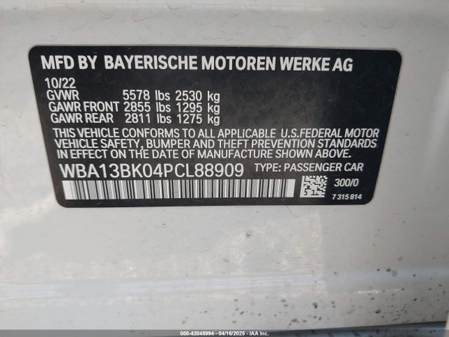 WBA13BK04PCL88909 BMW M550 I Xdrive