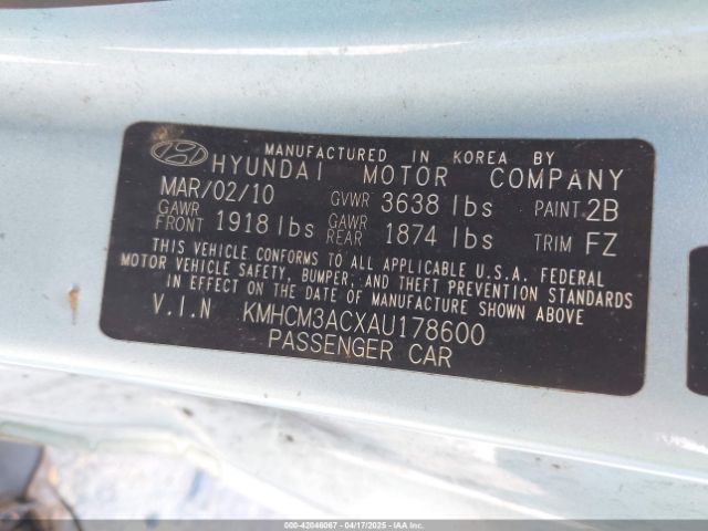 2010 HYUNDAI ACCENT KMHCM3ACXAU178600 Photo 8