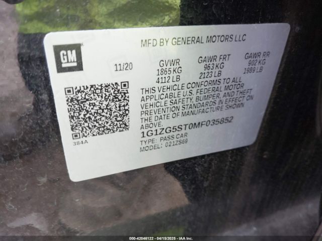 1G1ZG5ST0MF035852 Chevrolet Malibu Fwd Rs