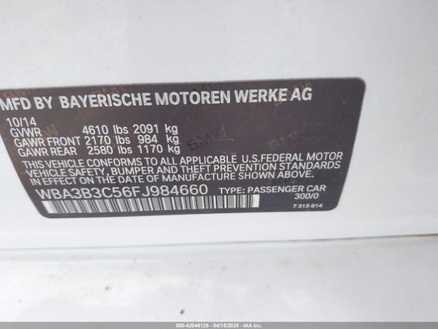 WBA3B3C56FJ984660 BMW 2015