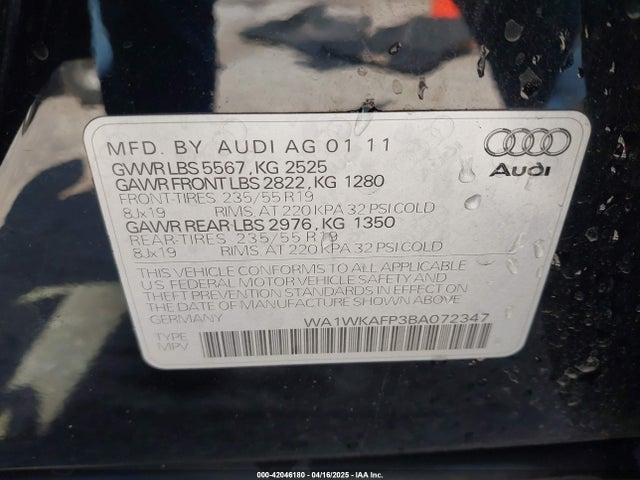 2011 AUDI Q5 WA1WKAFP3BA072347 Photo 8