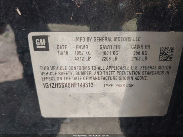 1G1ZH5SX6HF149313 Chevrolet Malibu Premier