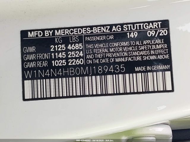 W1N4N4HB0MJ189435 Mercedes-Benz Gla 250 4matic