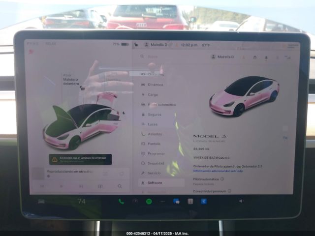 5YJ3E1EA7JF020173 Tesla Model 3 Long Range/mid Range