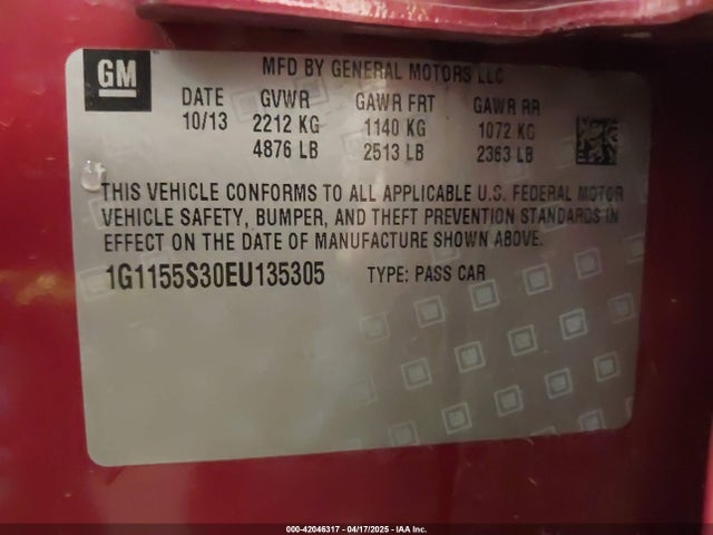 1G1155S30EU135305 Chevrolet IMPALA 2LZ