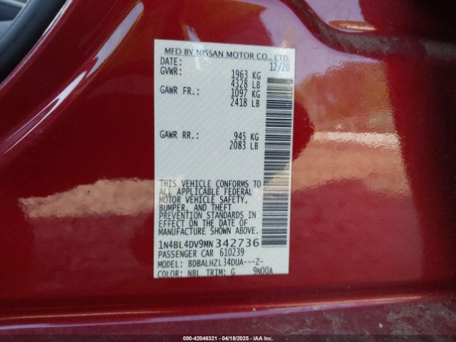 2021 NISSAN ALTIMA 1N4BL4DV9MN342736 Photo 8