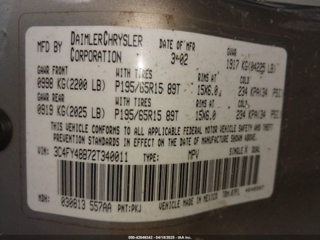 2002 CHRYSLER PT CRUISER 3C4FY48B72T340011 Photo 8