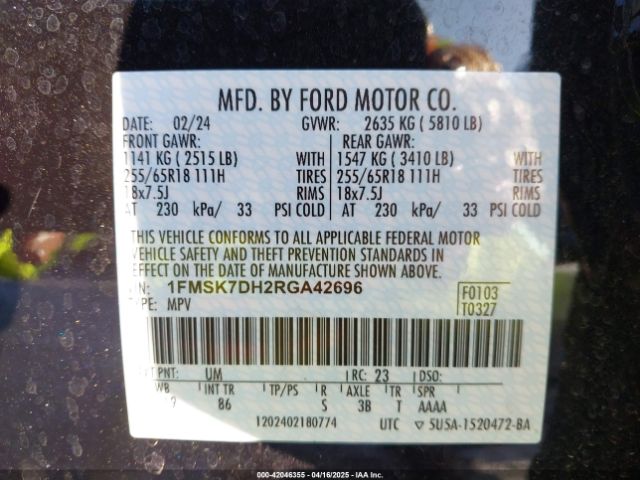 2024 FORD EXPLORER 1FMSK7DH2RGA42696 Photo 8